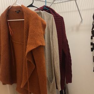 Sweater jackets, tops, skirts